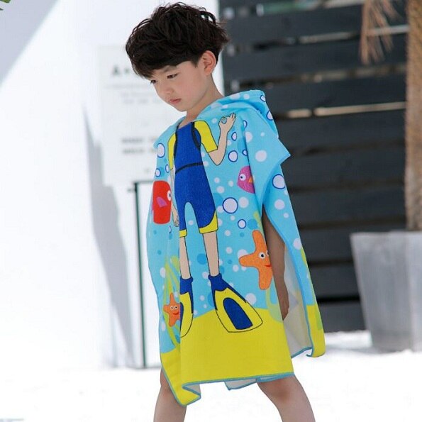 Baby Mit Kapuze Schlecht Handtuch Poncho freundlicher freundlicher Bademantel Handtücher Schlecht Kleid Schnell Trocken Saugfähigen Mikrofaser Reise Sport Strand Handtuch: qianshui