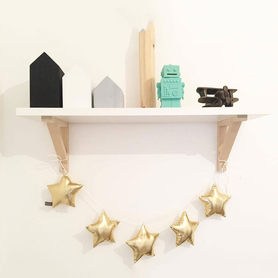 Nordique bébé chambre décoration tenture murale ornements à la main pépinière lune étoile guirlandes fille chambre décor Photo accessoires