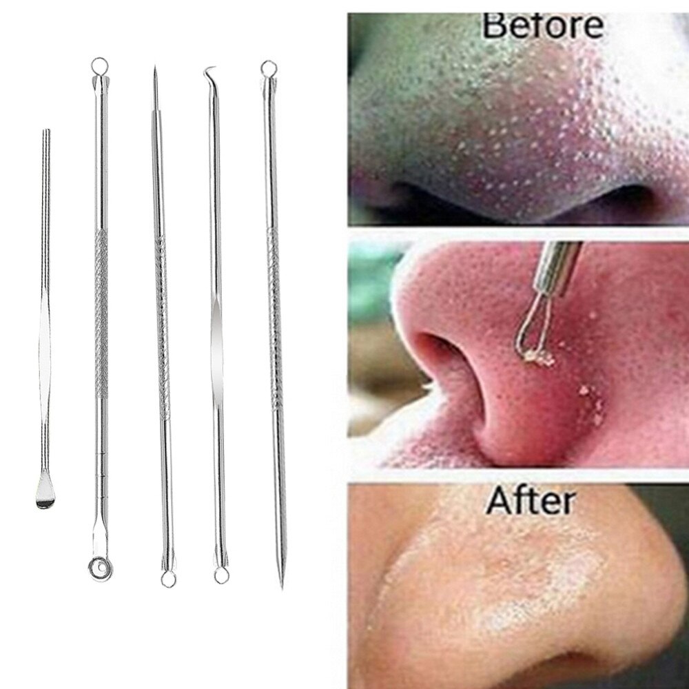 5Pcs Stainless Steel Acne Removal Needle Blackhead Remover Needle For Health Care Facial Cleansing Blackhead Extraction Tool 219