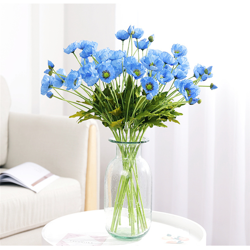 4 Heads/Tak Poppy Zijde Kunstbloemen Partij Decoratie Bloemstuk Bruidsmeisje Boeketten Lange Stem Voor Home Decor