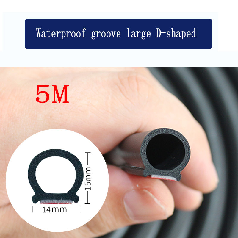 5M Grote/Kleine D Auto Afdichting Strip Auto Deur Frame Geluidsisolatie Rubber Strip Speciale Kleine Auto Vrachtwagen Waterdichte Deur Naad: Sky Blue
