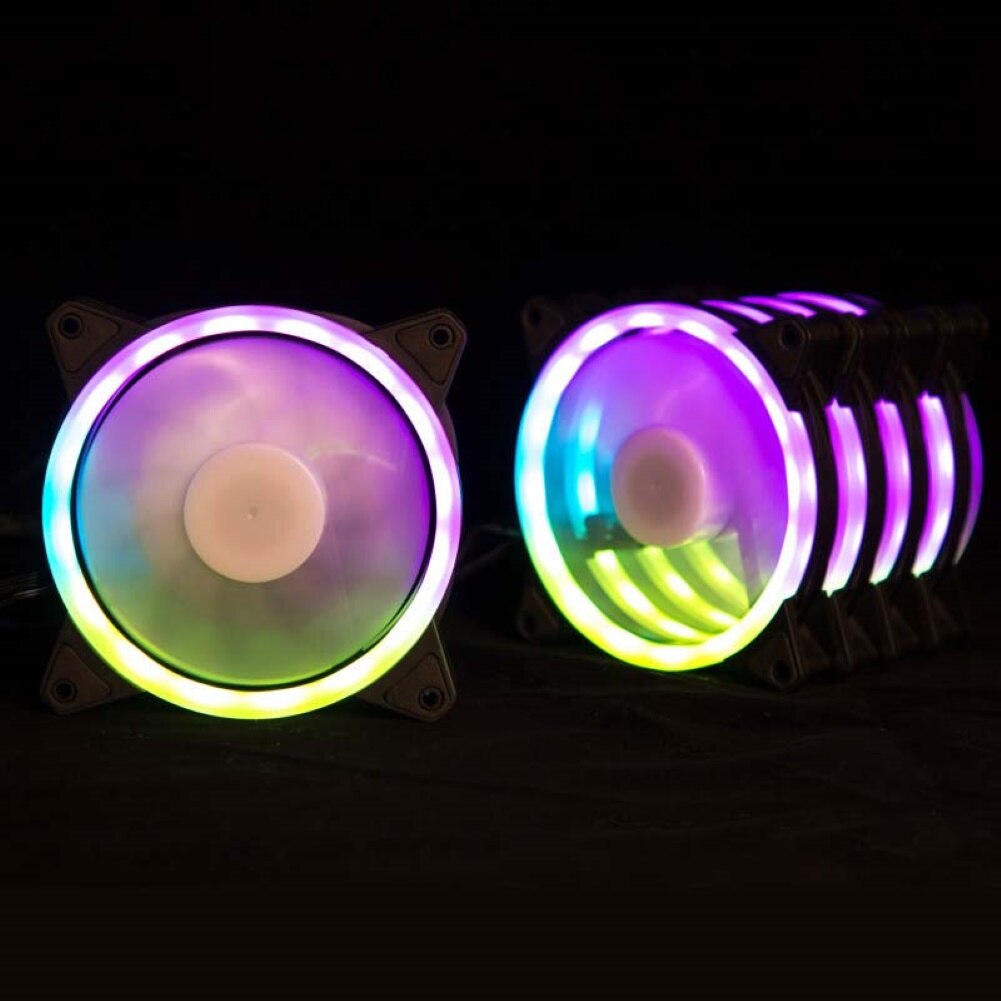 Remote Control RGB LED Light Color Changing Heatsink Cooling Fan for Computer