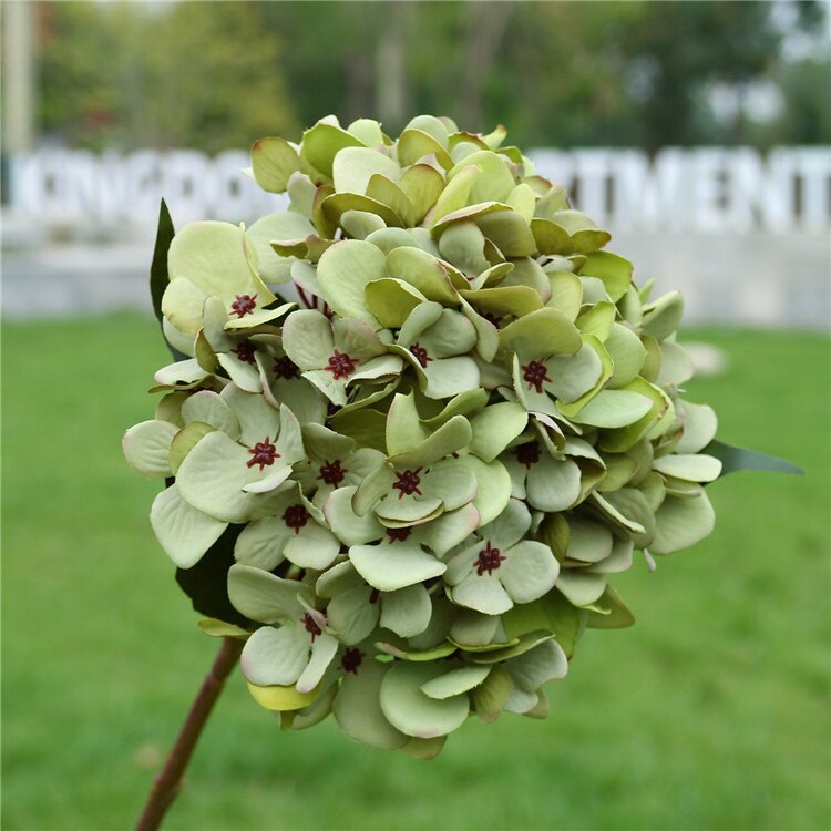 Künstliche Hortensien Hochzeit Blume Zauberstab Hause Dekoration Zubehör Diy Braut Strauß Hintergrund drinnen Bonsai: Grün