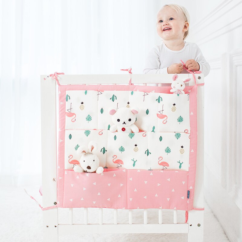 Baby hængende opbevaringstaske arrangør til babysenge krybbe arrangør babyseng tilbehør sengelomme nyfødt tremmeseng sengetøj vugge tremmeseng: No5