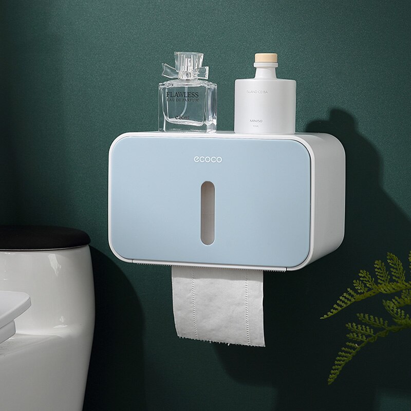 Badkamer Toiletrolhouder Waterdicht Voor Toiletpapier Handdoekhouder Opbergdoos Toiletrolhouder Badkamer Accessoires: 01-blue