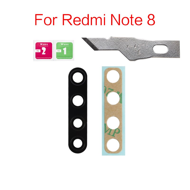 2set/lot Back Rear Camera Lens Glass Cover For Xiaomi Redmi 8A Note 8 9S Pro 8T With Adhesive Sticker: For Redmi Note 8