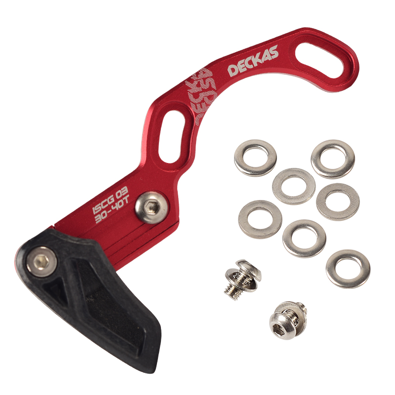 DECKAS Bike Chain guide MTB Bicycle chain guide 1X System ISCG03/ISCG05/BB mount CNC Single Speed Wide Narrow Gear Chain Guide: ISCG03 Red