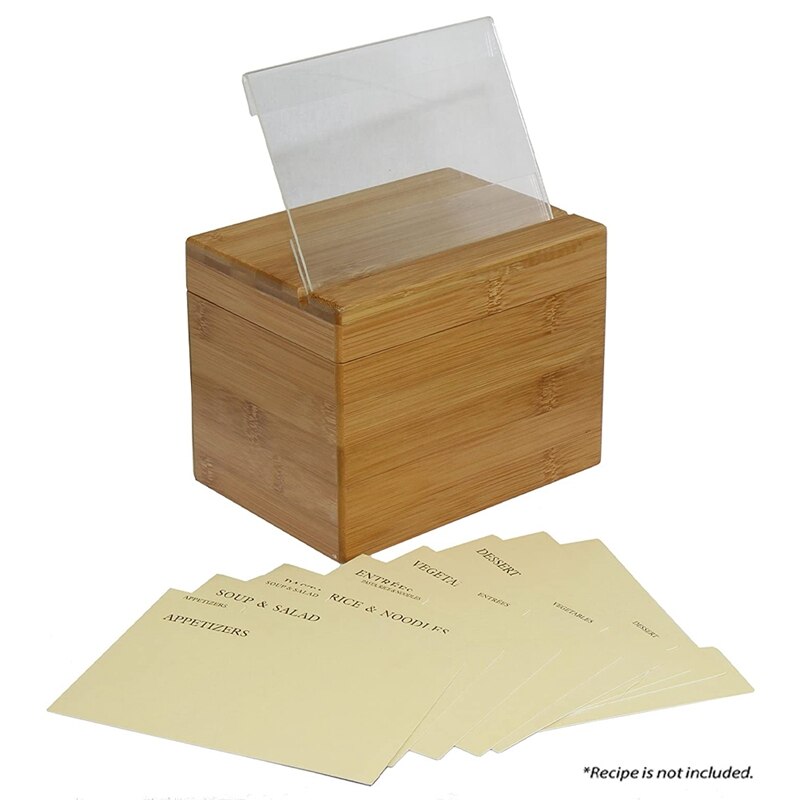 Bamboe Recept Box Premium Keuken Recept Box Voor Organiseren En Winkel Recepten In De Keuken
