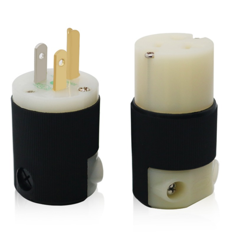HiFi Audio US Plug Female Socket Hubbell HBL5266C NEMA 5-15P/15R American Standard Copper AC Power Supply Male Connector