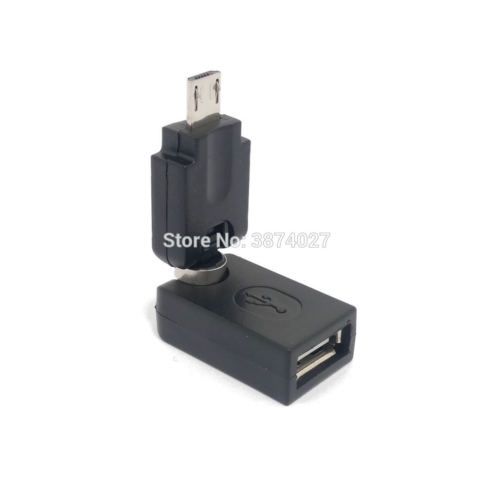 Flexibele Swivel Twist 360 Graden Roterende USB 2.0 A Female naar Micro Male Adapter/OTG Connector