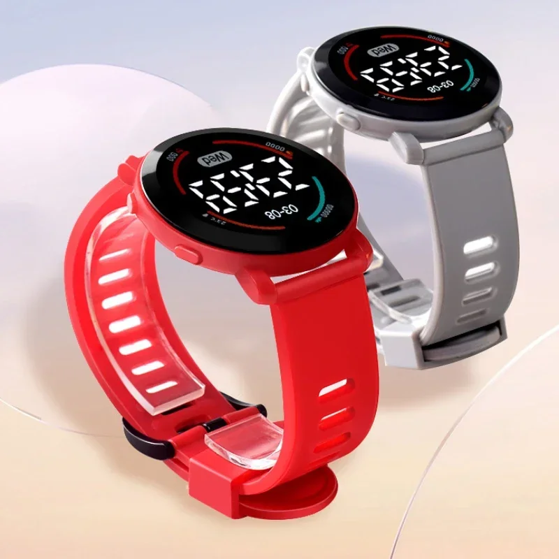 Reloj deportivo LED luminoso 2025, nueva , reloj electrónico redondo resistente al agua, reloj Digital para hombres y mujeres, Relojes Electrónicos