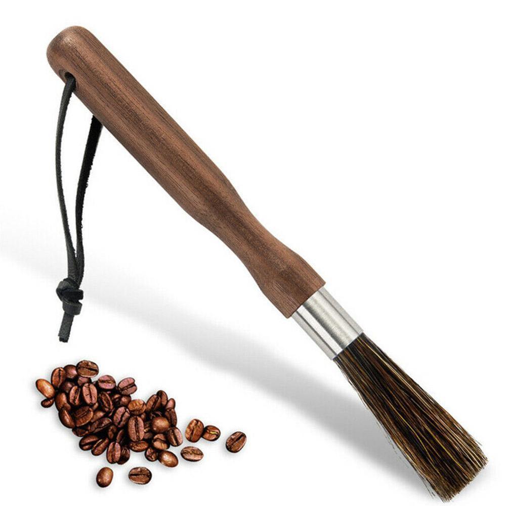 Commercial Household Walnut Bristles Dusting Brush Tool Cof Cleaning Plastic Brush Machine Keyboard Cleaning Coffee Handle T3R7