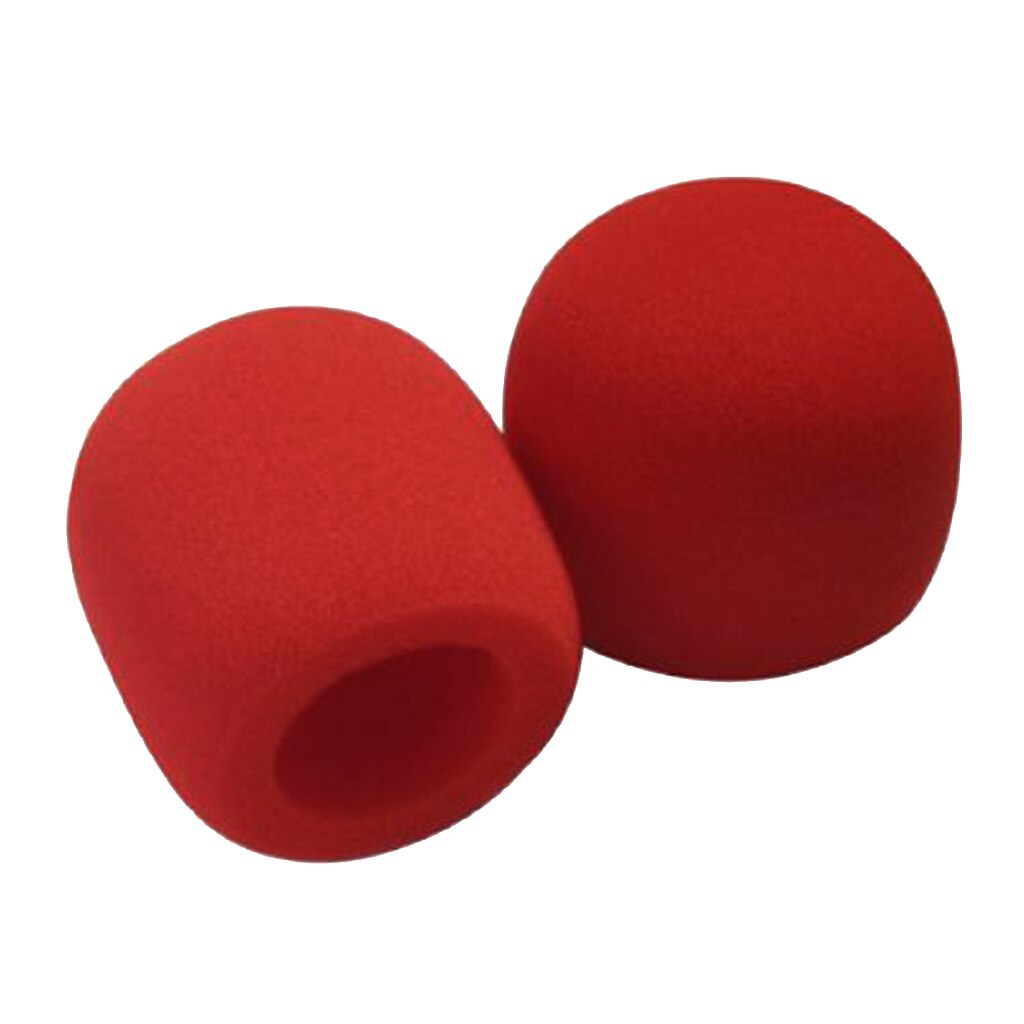2pcs Red Microphone Grill Foam Cover Mic WindShield Protector