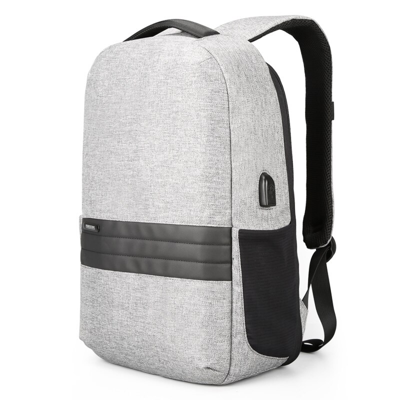 Kingsons laptoptas 15.6 voor mannen vrouwen waterdichte mochila notebook 15 inch laptop rugzak dagelijkse casual rugzak dubbele schouder: Lichtgrijs
