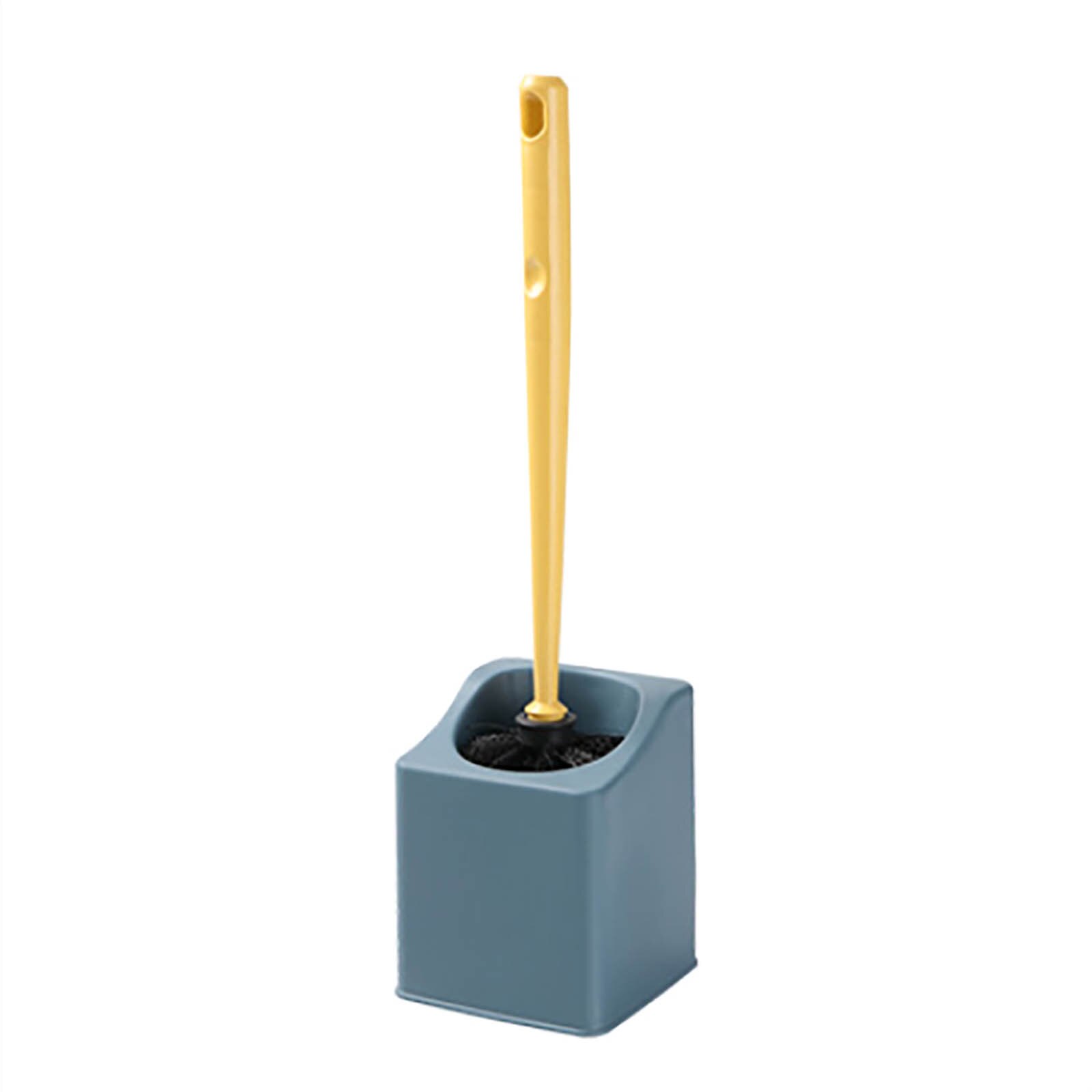 Wall Mount Toilet Brush Set Long Handle Bathroom Soft Brush Holder With Lid Thoroughly Clean Any Corner Lightweight Durable #38: C