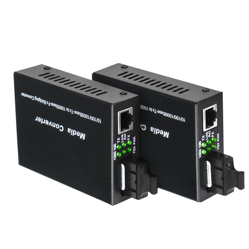 Gigabit ethernet fiber mediekonverter med en indbygget -in 1gb singlemode sc transceiver ,10/100/1000m rj45 to 1000 base-lx, op  to 20km