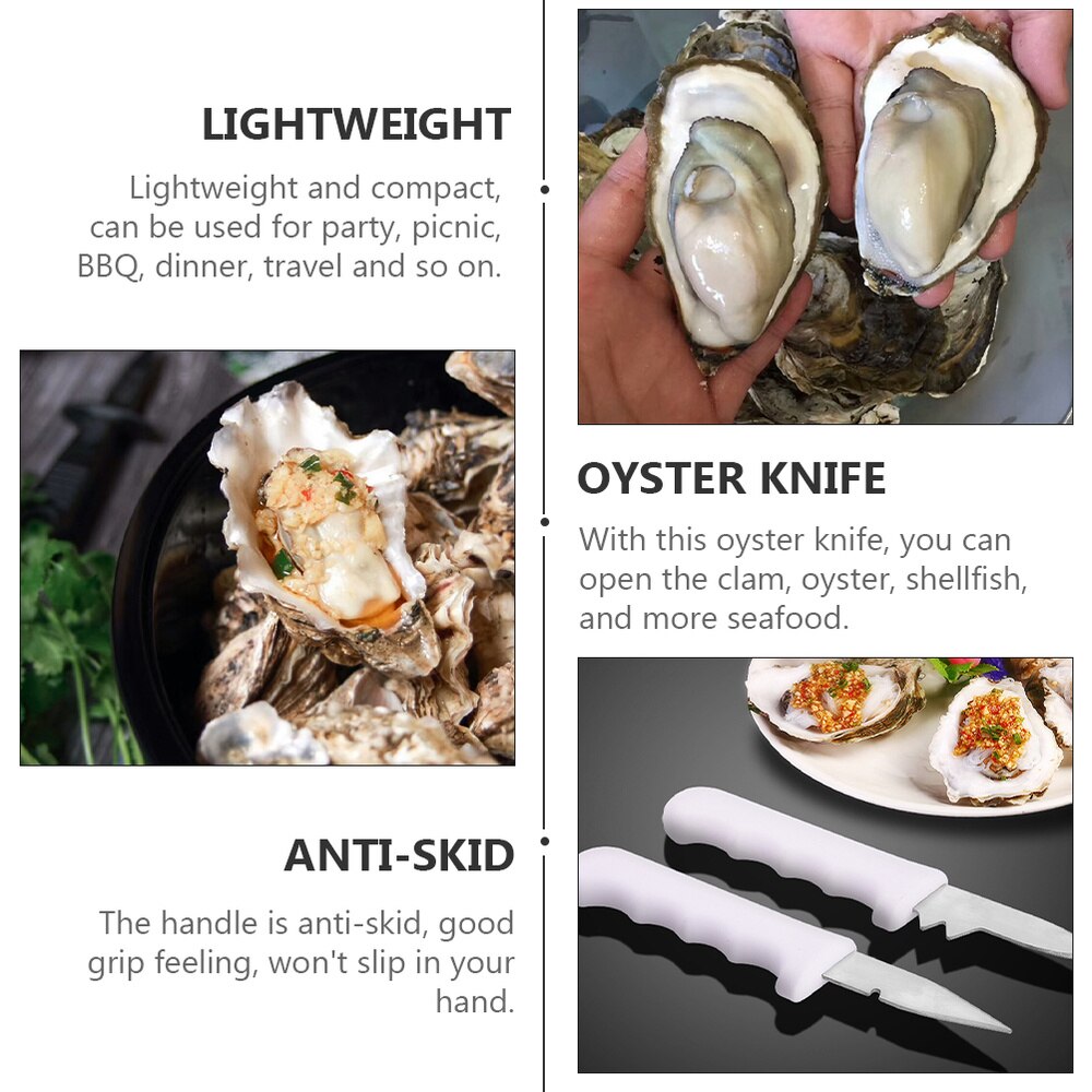 2Pcs Oyster Shuckers Durable Seafood Openers Scallop Opening Tools