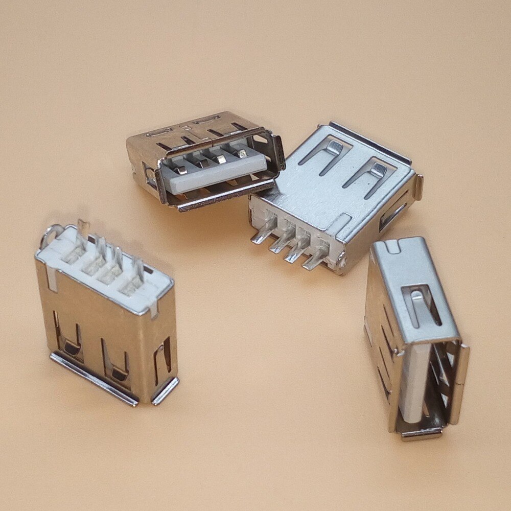 4 sett gjør-det-selv-usb 3 i 1 -kontakt type a hunn-sveisestøpsel-kontakt adapter svart hvit