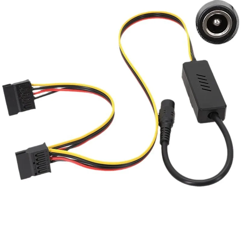 Adaptador DC 5525 a Sata Molex Cable de disco duro enchufe a 2 3 4 IDE 1x2x3x4xSATA Cable línea 12V a conector de conexión grande de 4 pines: Rojo