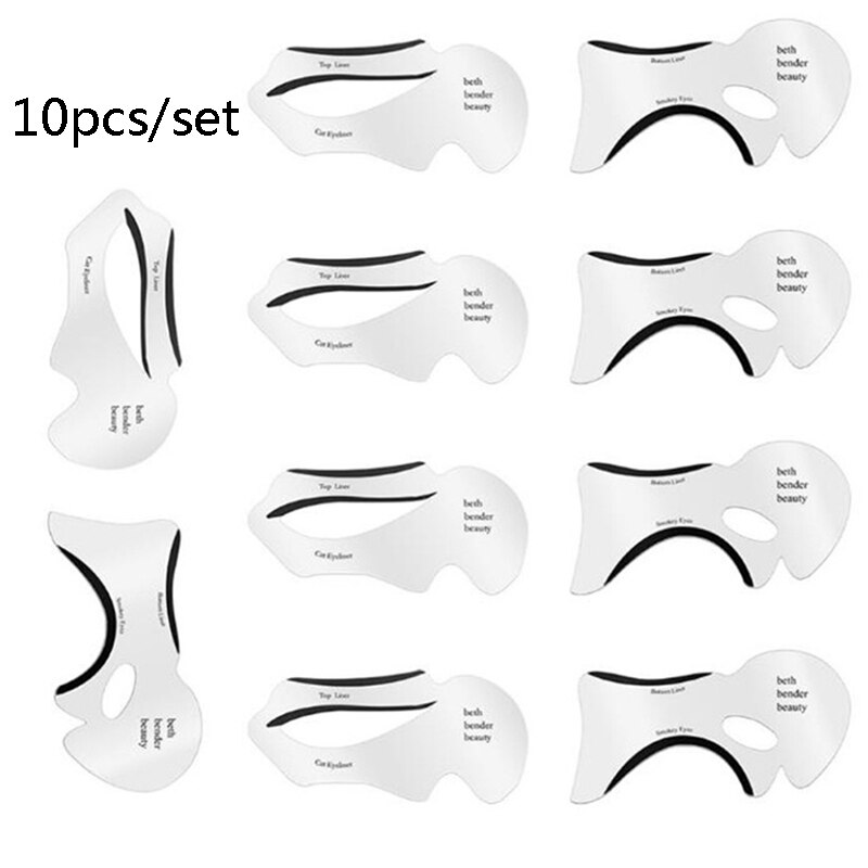 10pcs Eyeliner Stencil Cat Eye Models DIY Eyeliner Template Card Cosmetic Tool