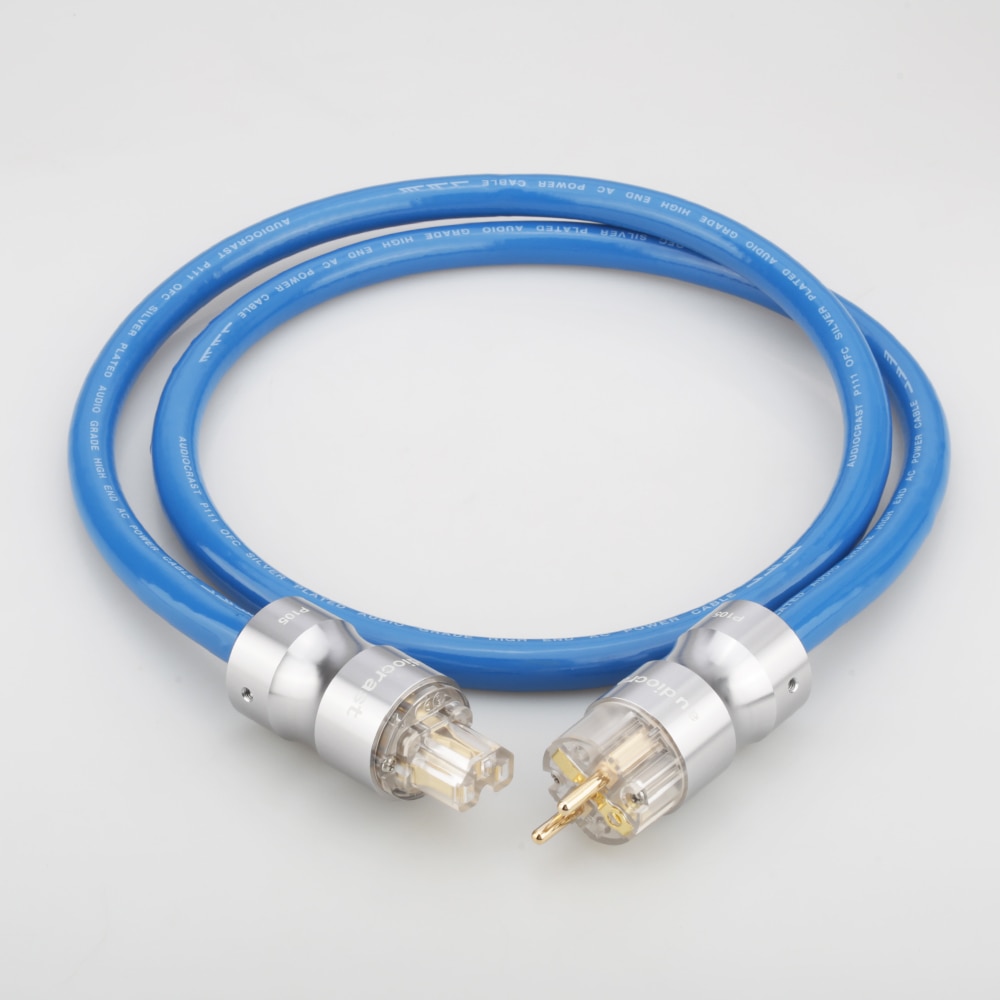 Neue P111 HIFI Power EMC Schild AC Netzkabel Silber Überzogene Schuko Netzkabel Kabel EU/US Power Kabel EU UNS Stecker Power