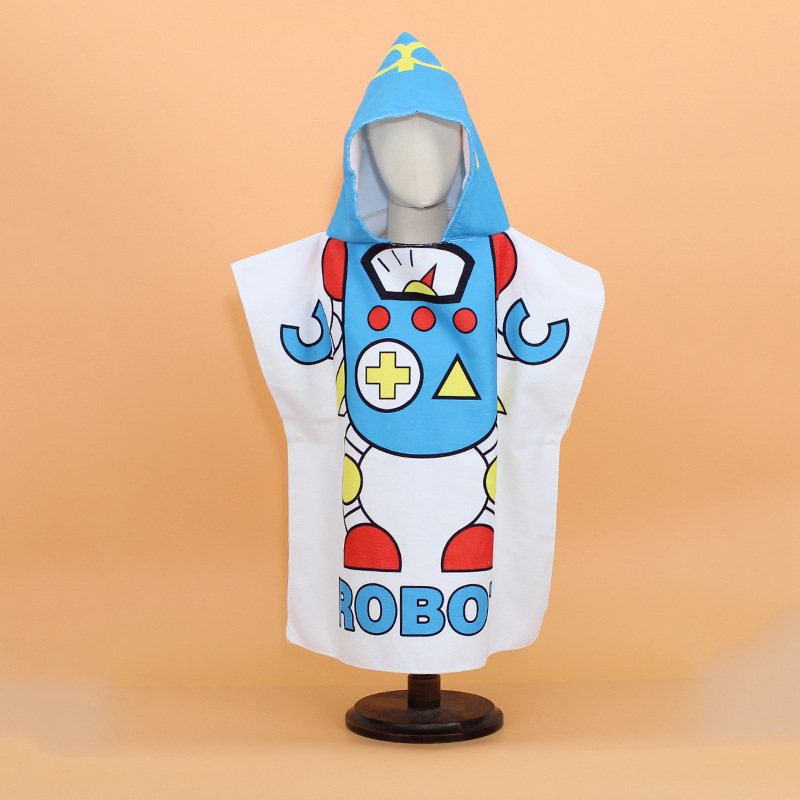 Poncho para niños y bebés, albornoz con capucha, Toalla de baño con capucha, toallas de baño de playa, Toalla de baño de secado rápido,: 19