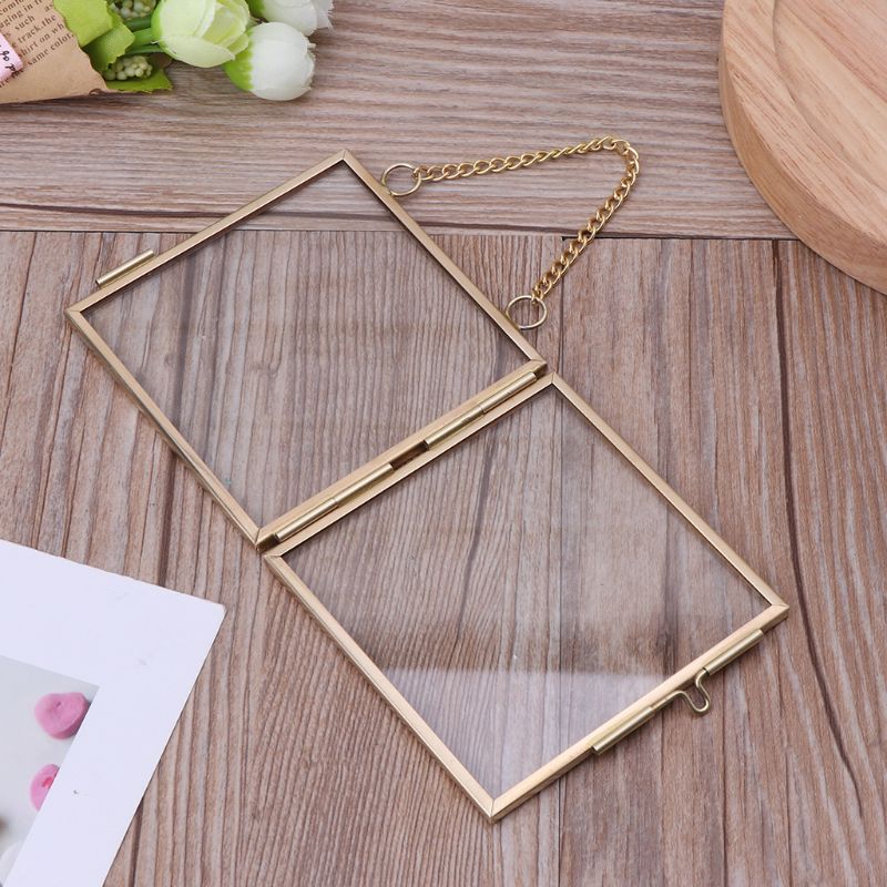 Antique bronze hanging picture picture glass metal picture frame vintage free holder hanging picture frames home decor