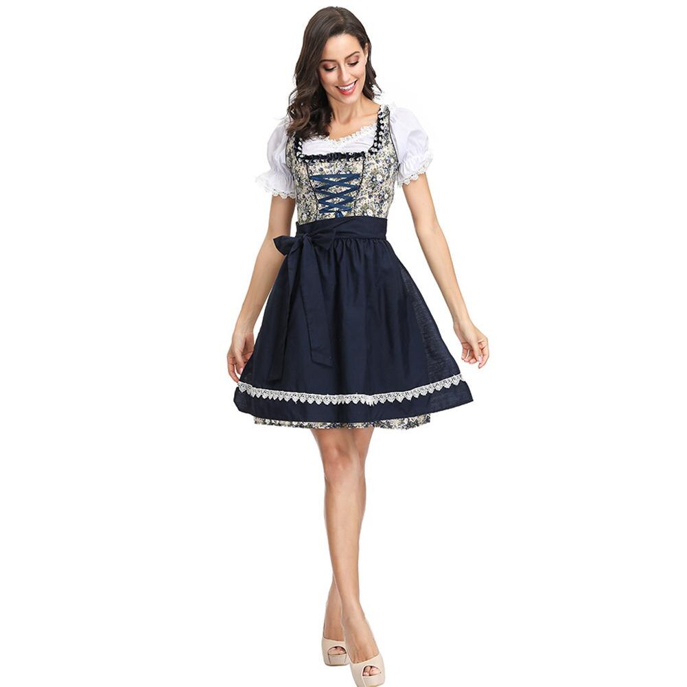 MISSKY de La Flor de las mujeres patrón Oktoberfest vestido Dirndl traje cerveza Festival vestido de traje de mujer ropa: M