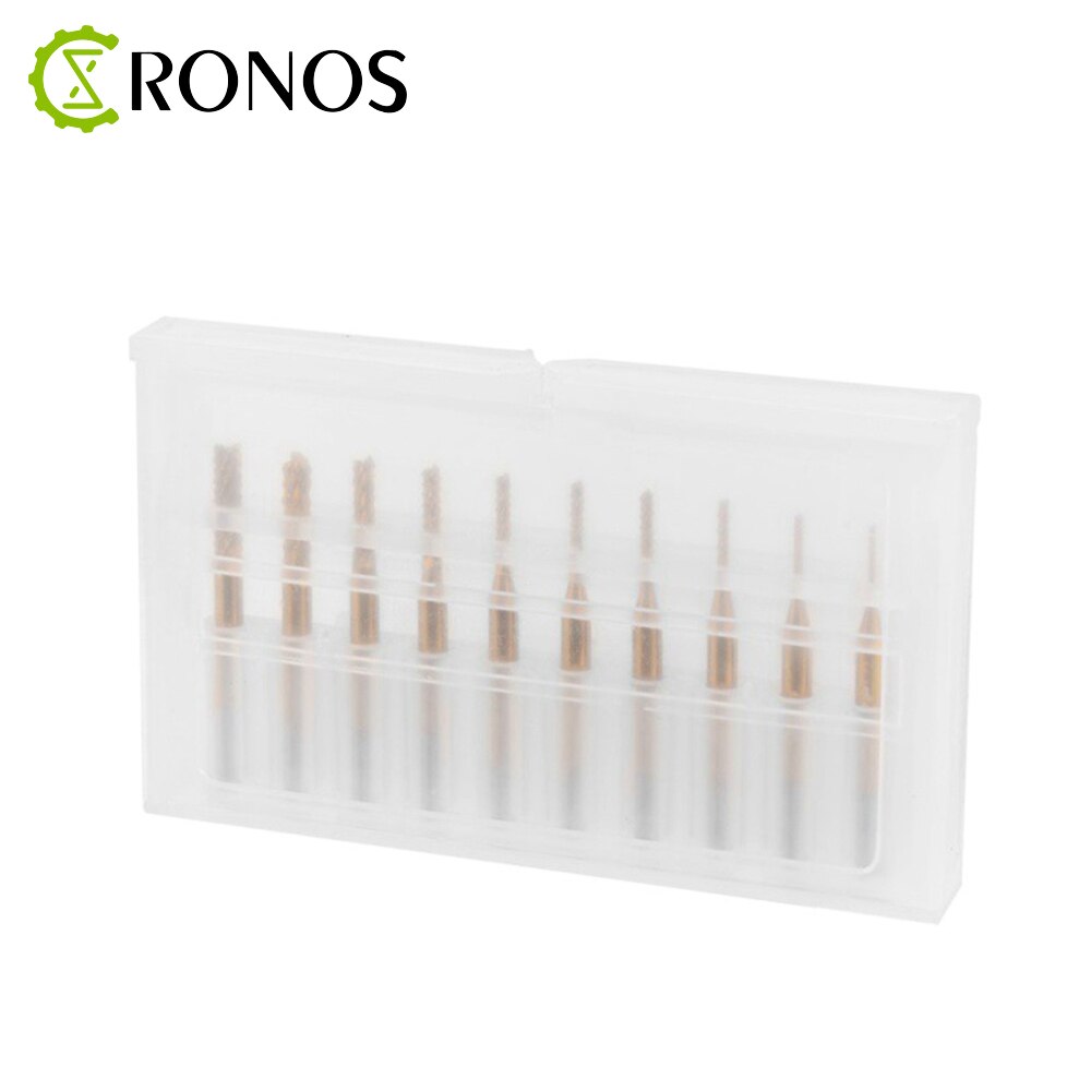 10pcs CNC Machine Router Bit PCB Carbide End Mill Tools 3.175 Diameter Cutting Bits CNC Milling Cutters Kit &amp; cnc cutter milling