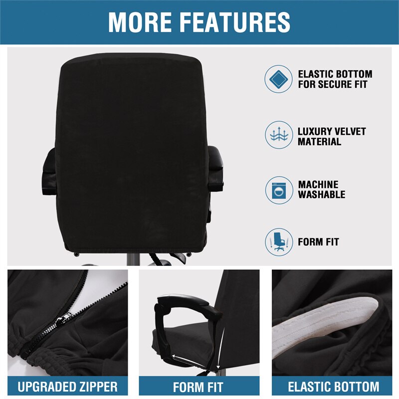 Funda de terciopelo elástica para silla de Gamer, cubierta de Jacquard giratoria para sillón de ordenador, Bar y oficina