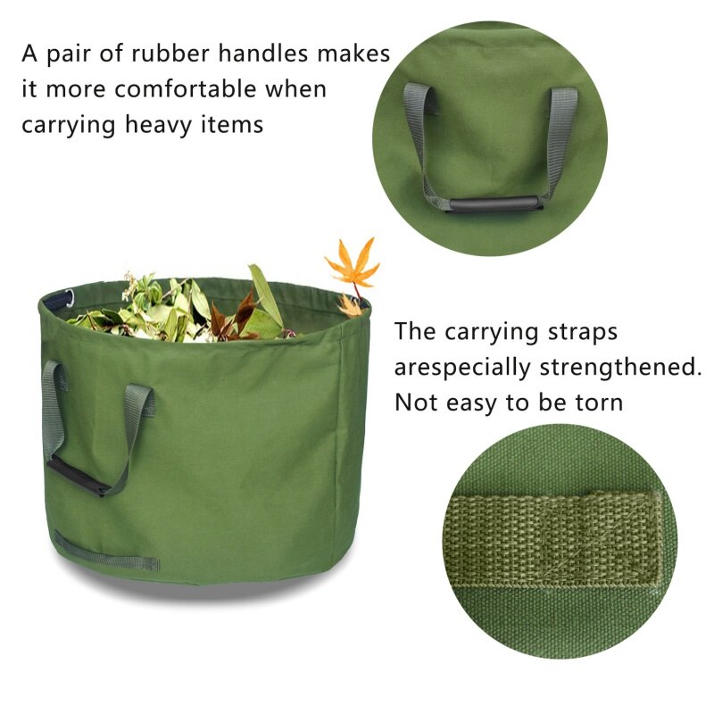 Large Capacity Outdoor Home Garbage Storage Bag Durable Reusable Garden Leaf Garbage Bag Yard Athletic Bag