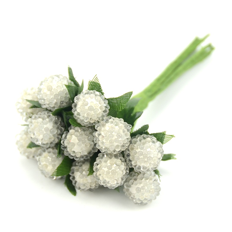 12 sztuk sztuczny owoc czerwone szkło jagody kwiat pręcik ślub symulacja granatu robić domu ślub dekoracja na choinkę