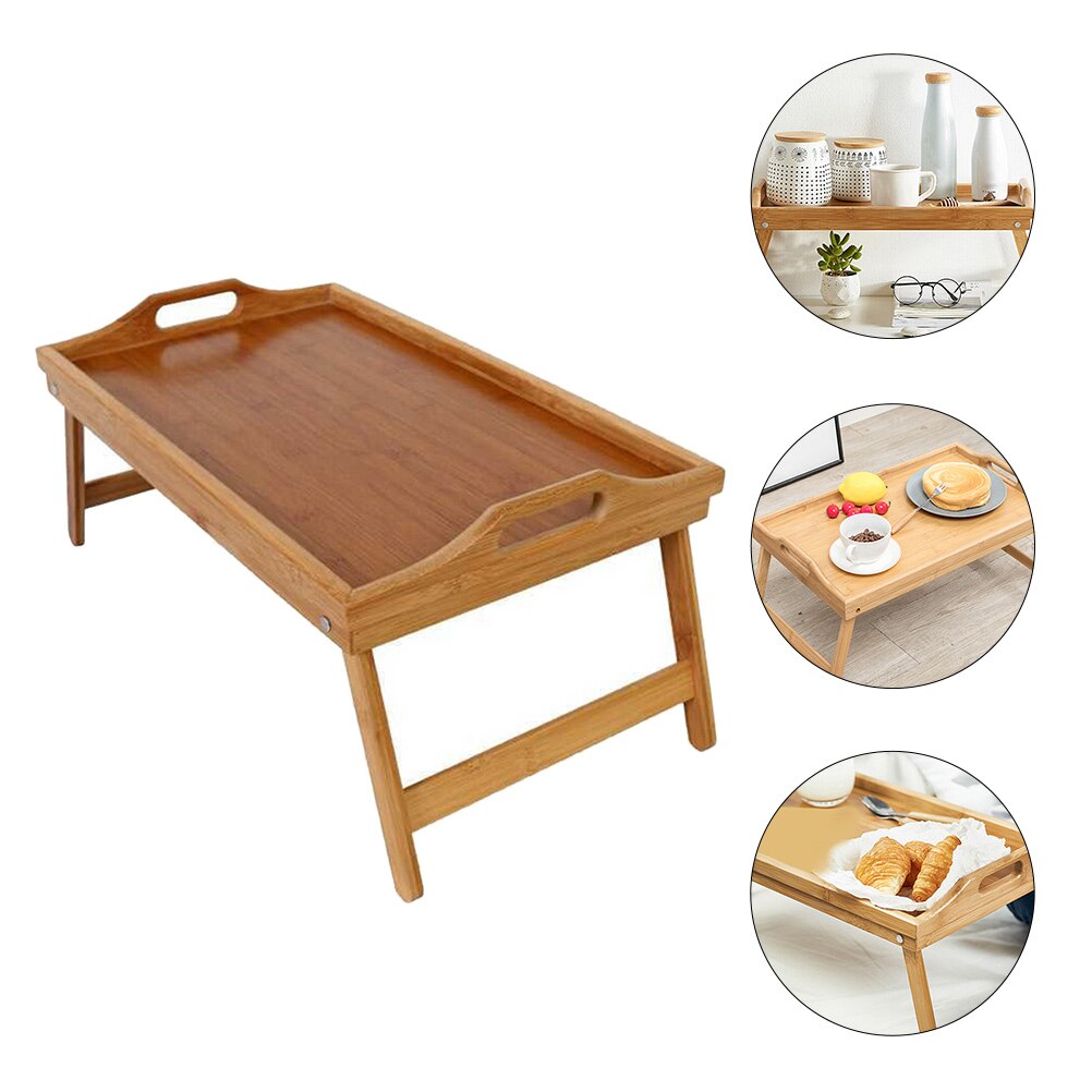 Reliable Bed Writing Desk Foldable Laptop Table Home Bed Folding Bamboo Desk: Default Title