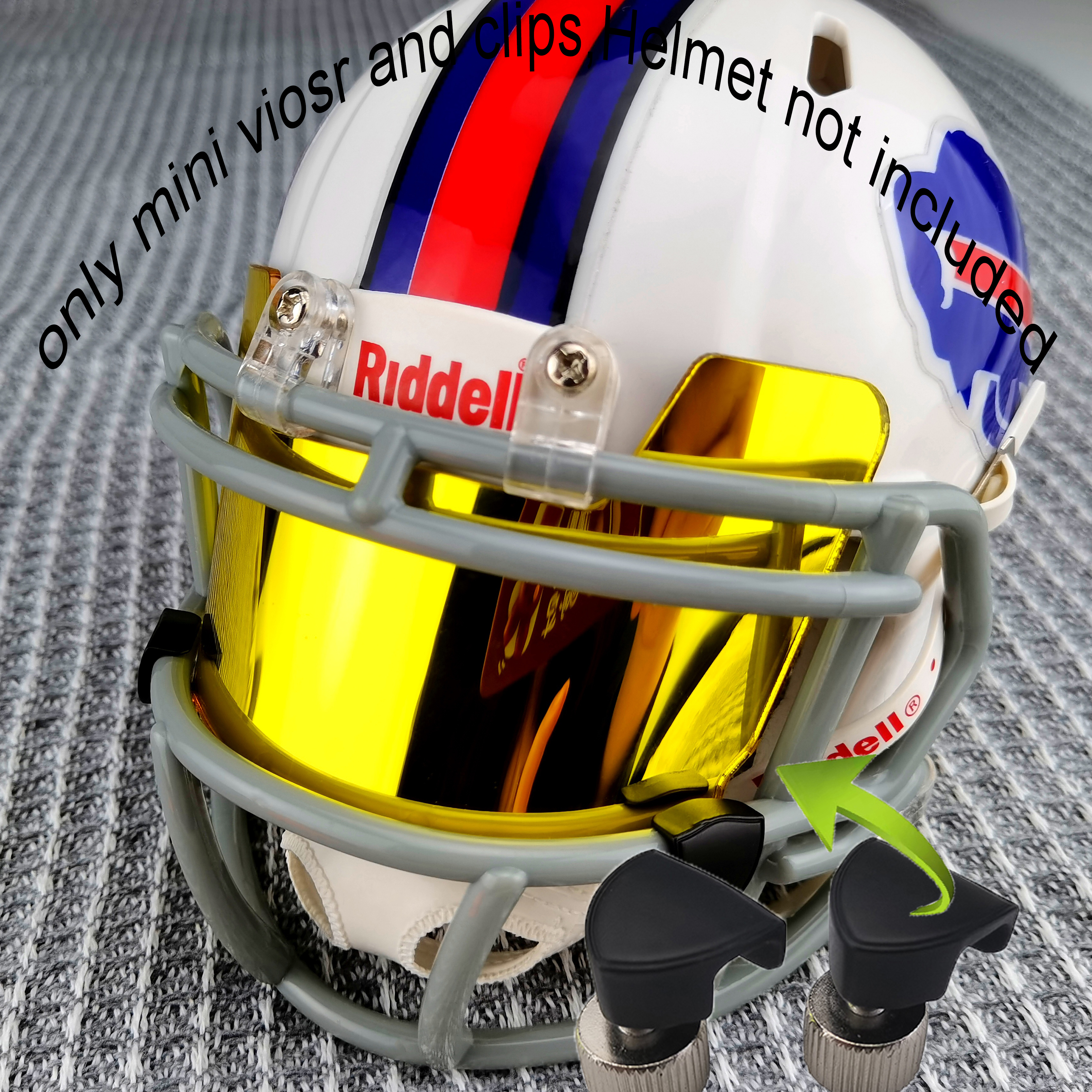 Mini Fotbollshjälm Visir Krom Spegel Ögonskydd med Skruvklämmor Universell Passform Minihjälm: Violett/紫罗兰