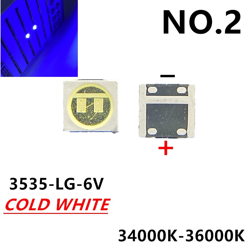 2000Pcs Lg Innotek Led Led Backlight 2W 6V 3535 Koel Wit Lcd Backlight Voor Tv Tv Toepassing 2-Chip: NO2