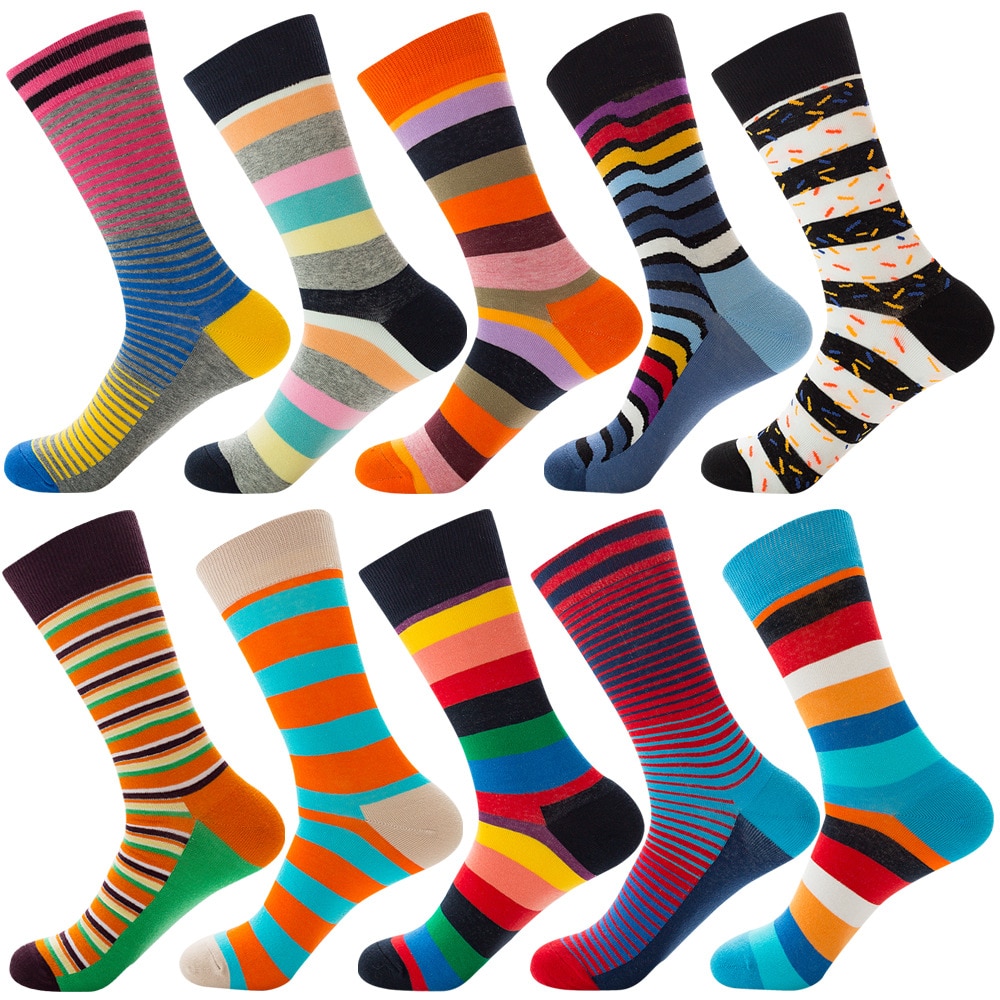 Happy Socks – chaussettes à rayures en coton pour hommes et femmes, motif zèbre, peinture de personnalité, Harajuku