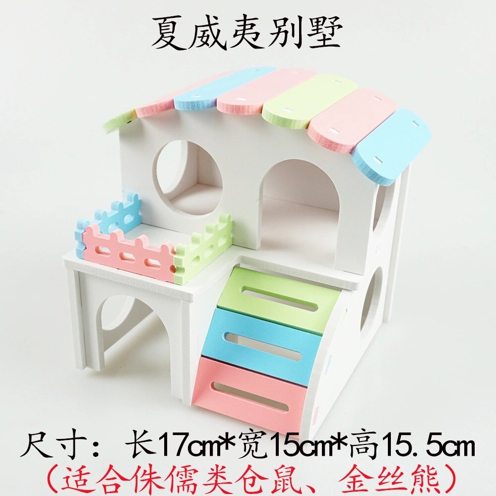 Maison pour hamster, nid, maison de couchage, fournitures en bois, mignon, mini, petit animal, lapin, hérisson, animal de compagnie, cabane en rondins: 13