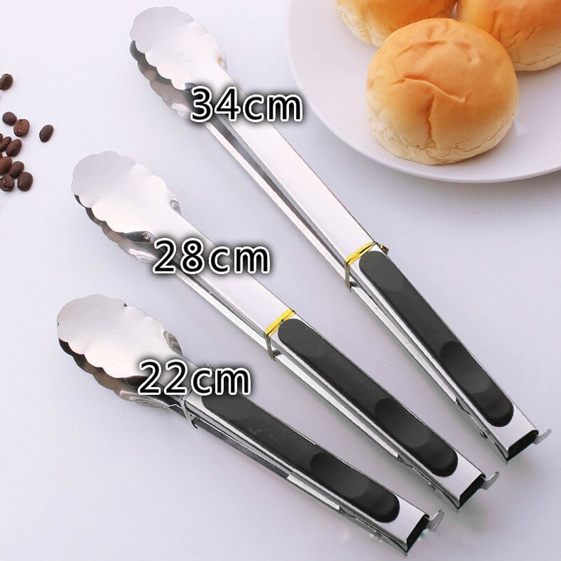 Pinza de cocina de acero inoxidable para alimentos de 22cm/28cm, pinzas para utensilios de cocina, pinzas para cocinar, accesorios para servir ensaladas, herramientas para barbacoa