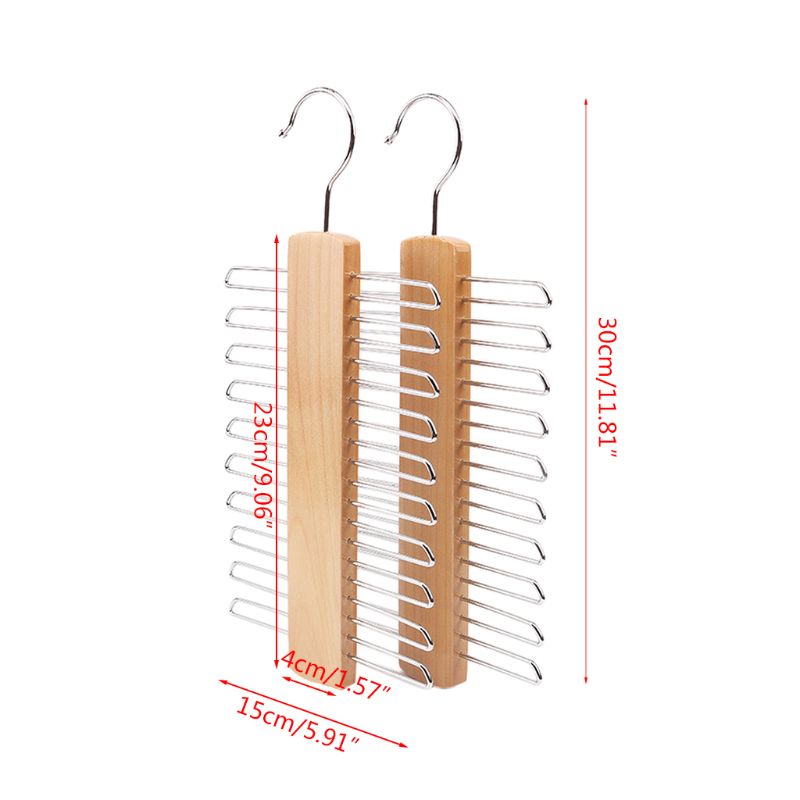 Porte-cravate en bois, 20 barres, écharpe, ceinture, accessoire
