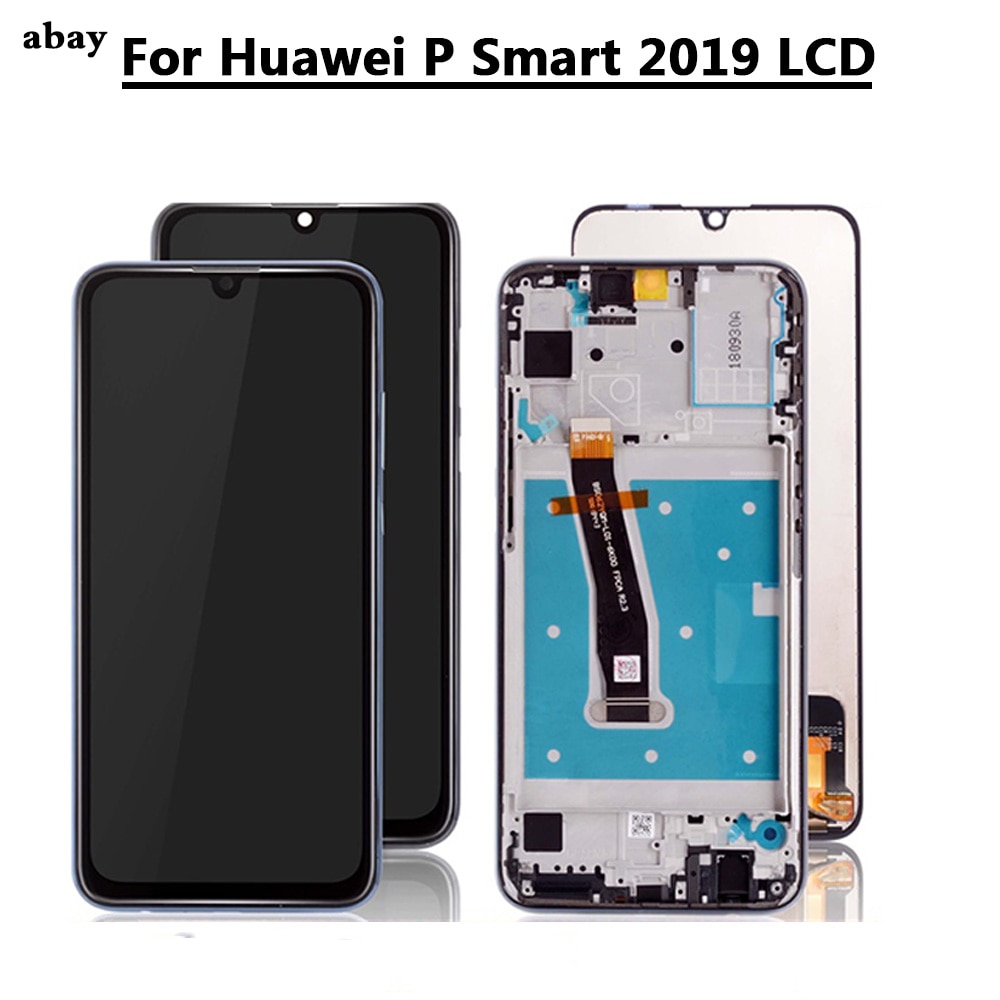 Getestet LCD Für Huawei P Clever LCD Mit Rahmen LCD Bildschirm Anzeige Für huawei psmart2019 LCD Bildschirm Topf-LX1 L21 LX3 6,21 zoll