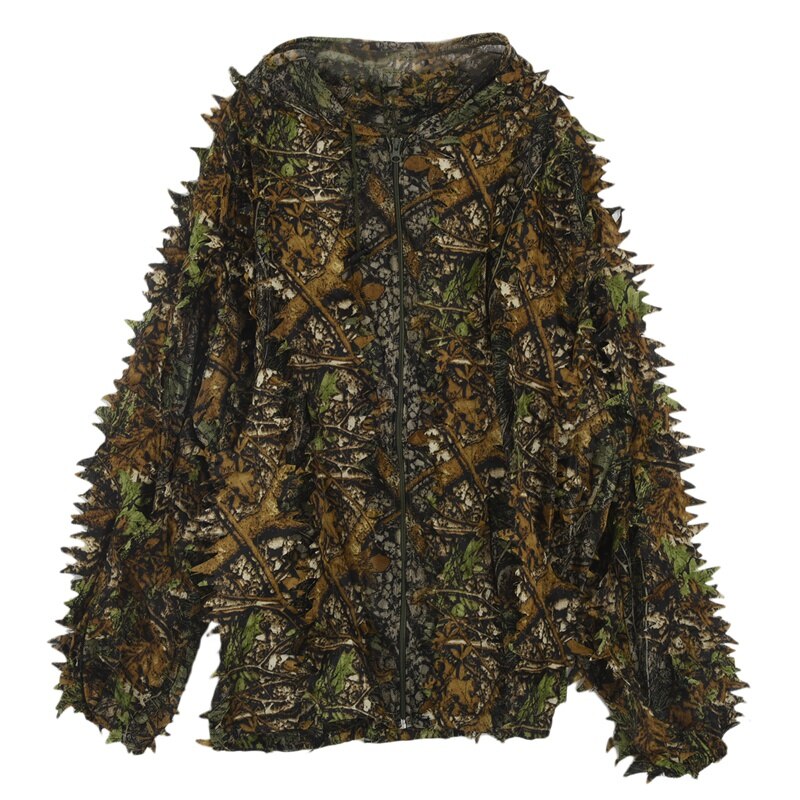 3D Folha Adultos Ghillie Suit Woodland Camo/Camuflagem Caça Veados Perseguição em