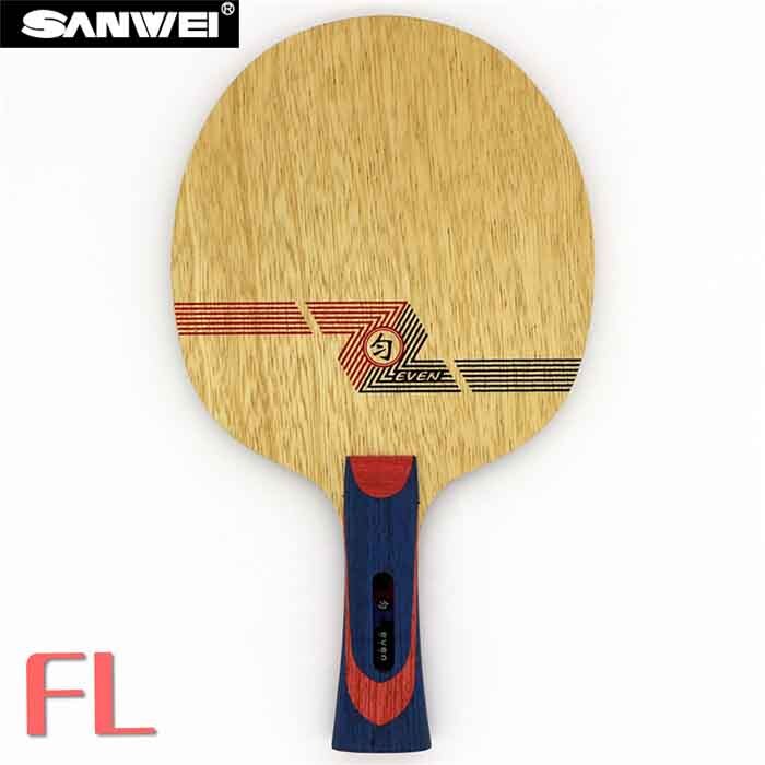 Sanwei hvid jævn (ved -1091)  bordtennis bladeracket ping pong bat padle: Fl langt håndtag