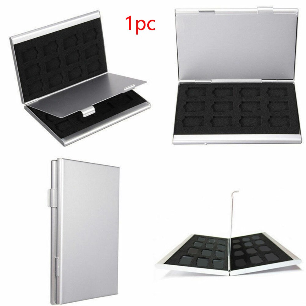Organiseur de cartes, sac en aluminium à Double couche, boîte de rangement Portable de Protection contre les chocs à la étuis de carte mémoire