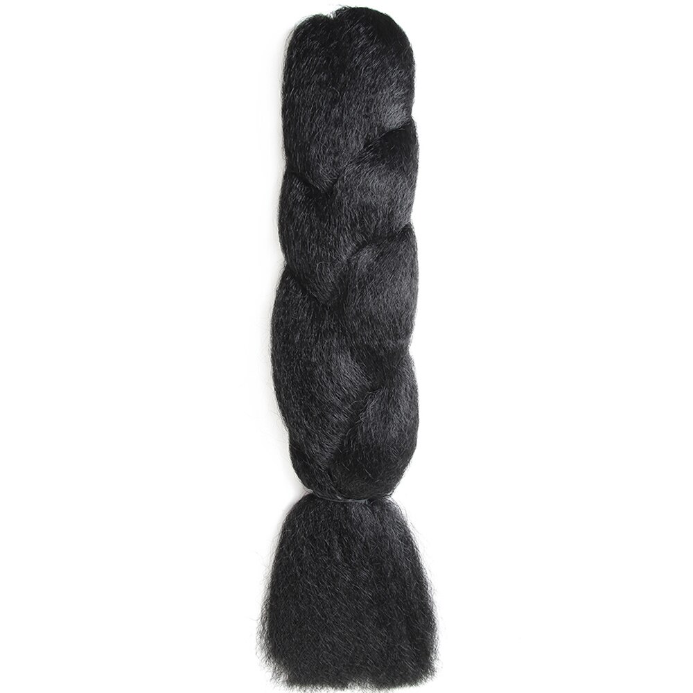 Jumbo Braid Hair Black Braiding Hair Synthetic Braid Fibre SOKU Pure Color Long Braiding Hair Extensions For African Women: #1