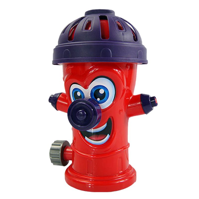 Outdoor Water Spray Sprinkler for Kids Backyard Spinning Fire Hydrant Sprinkler Toy for Toddlers Attaches to Standard Garden Hos: Red