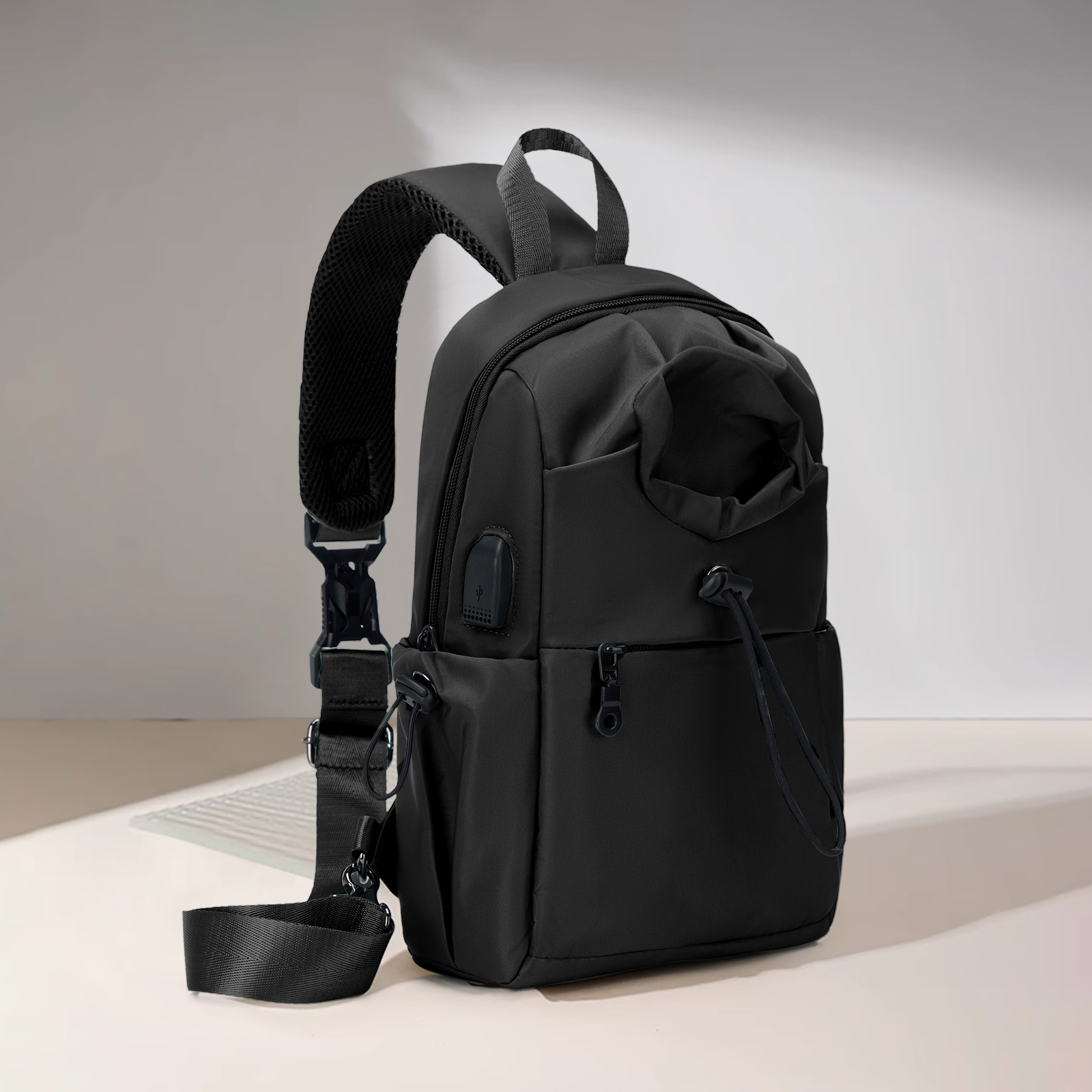 Ryanair Backpack 40x20x25 Cabin Bag Travel Backpack for Men Women Hand Luggage, Anti-Theft Crossbody Bag Chest Sling Backpack: Beige