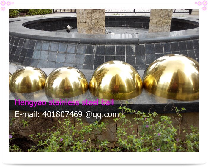 50 mm diameter, 201 stainless steel gold hemisphere, hollow hemisphere, metope adornment,plating titanium