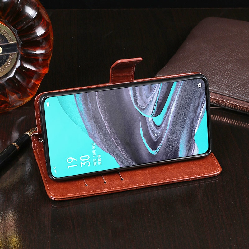 Funda abatible tipo billetera para OPPO Reno 2Z, Fundas teléfono carcasa de cuero para negocios, accesorios para OPPO Reno 2Z