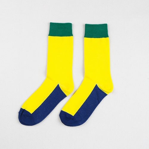 3 Paare/los Herbst Winter Neue Baumwolle Männer Socken Persönlichkeit Kreative Deodorant Anti-reibung Atmungsaktive Socken: hell Gelb