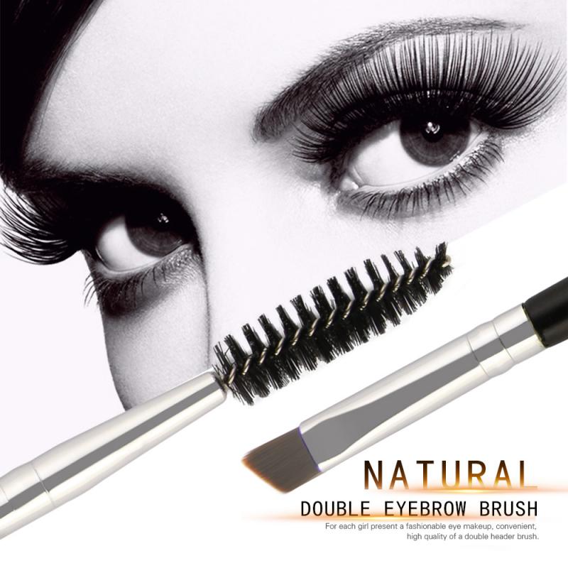 MAANGE 2 in 1 Portable Single Double Eyebrow Brush Eyelash Makeup Brush Makeup Tools Accessories